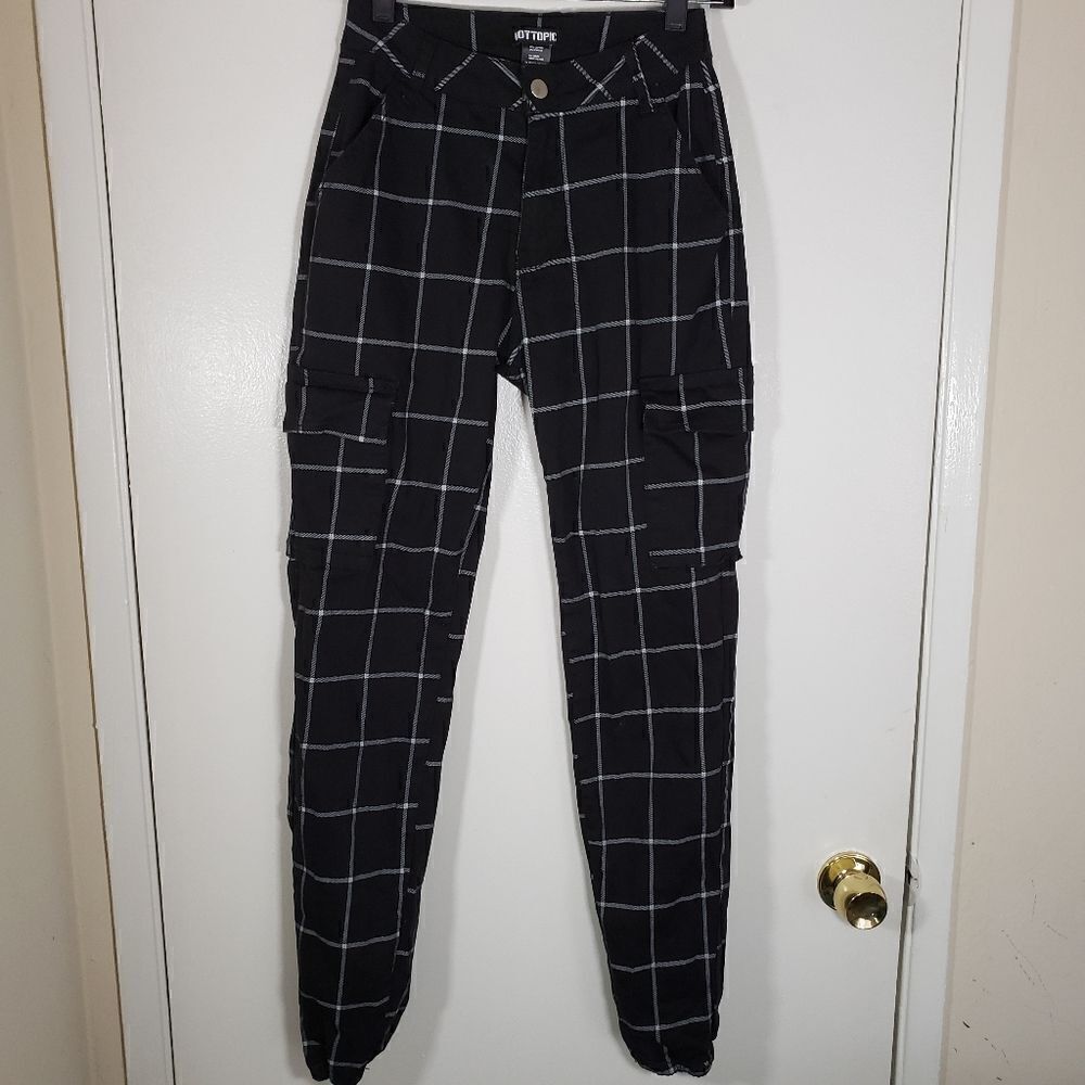 Hot Topic Checker Print Cargo Pants 90s Fall Casual Size XS